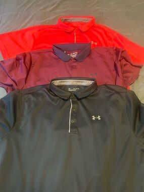 Under Armour Men’s Polo Pack - Black, Burgundy & Red
